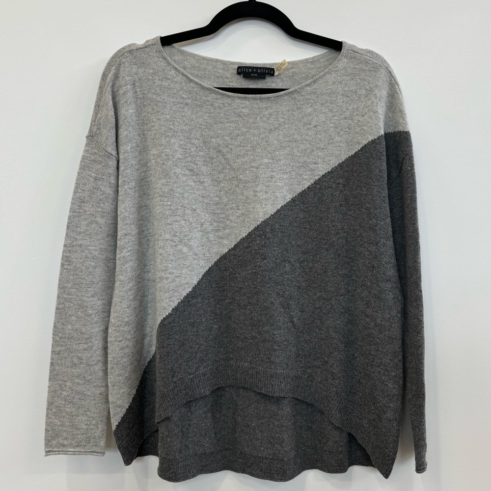 EUC: ALICE + OLIVIA Colorblock Pattern Scoop Neck Sweater XS